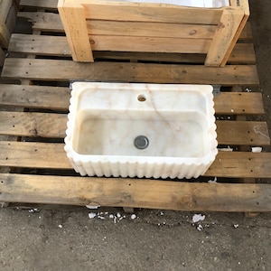 Elegant Bathroom Sink Wall Mount Marble Sink Marble Bathroom Sink Powder Room Sink Top Natural Stone Calacatta Marble Sink Custom Vanity