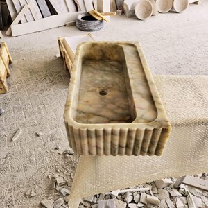Custom Size Handcarved Calacatta Viola Marble Sink, Perfect for Bathroom Vanities or as a Vessel Sink, Luxurious Marble Sink Custom Vanity