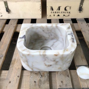 Marble sink, Vessel sink, calcatta marble sink, gold marble sink, hand carved sink, sinks for bathroom, powder room sinks, washbasin bathroom, vanity top sink, mounted marble sink, Wall Mount Sink, custom order sink, vanity sink