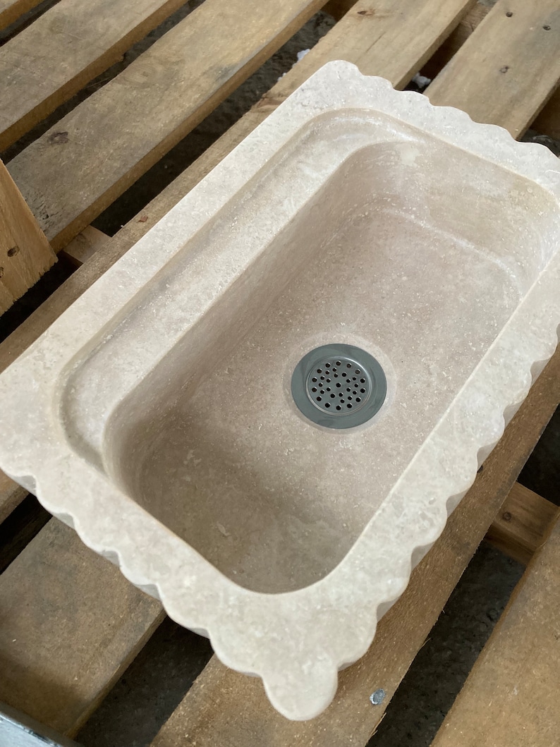 Elegant Bathroom Sink Wall Mount Marble Sink Marble Bathroom Sink Powder Room Sink Top Natural Stone Travertine Marble Sink Custom Vanity
