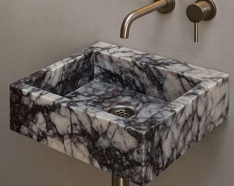 Handmade Lilac Marble Sink: Custom Wall Mount Bathroom Basin