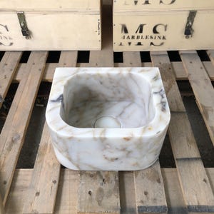 Marble sink, Vessel sink, calcatta marble sink, gold marble sink, hand carved sink, sinks for bathroom, powder room sinks, washbasin bathroom, vanity top sink, mounted marble sink, Wall Mount Sink, custom order sink, vanity sink