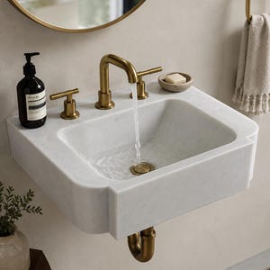Luxury Carrara Marble Sink, Viola Premium Hand Carved Marble Wash Basin, Custom Size High Quality Bathroom Vanity