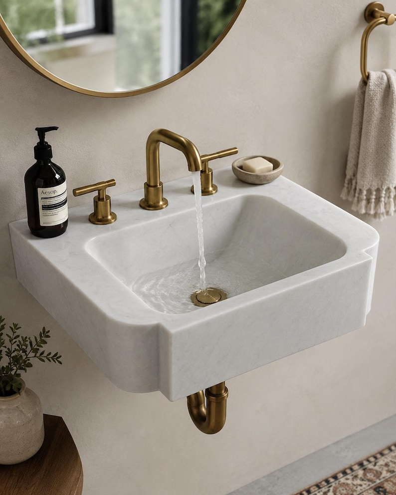 Luxury Carrara Marble Sink, Viola Premium Hand Carved Marble Wash Basin, Custom Size High Quality Bathroom Vanity