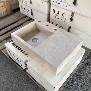 Elegant Bathroom Sink Wall Mount Marble Sink Marble Bathroom Sink Powder Room Sink Top Natural Stone Calacatta Marble Sink Custom Vanity