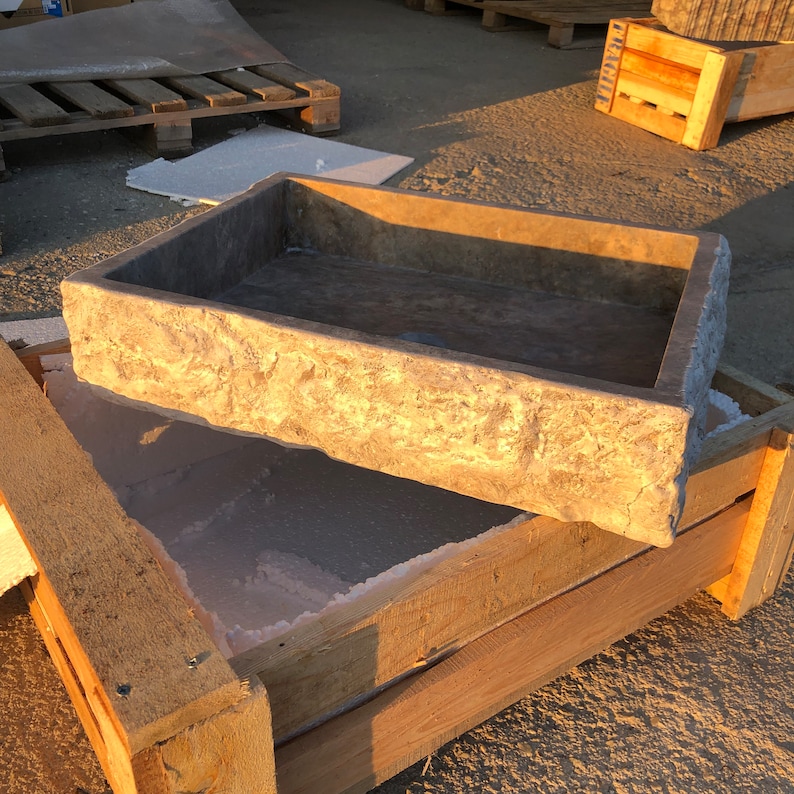 Travertine Sink - Rustic Design - 100% Natural Stone - Handcrafted - Custom Sink - Chiseled Sink - Rustic Sink - Bathroom Handmade Design
