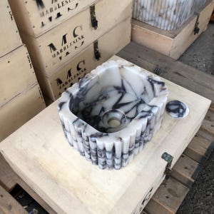 Marble sink, Vessel sink, calcatta marble sink, gold marble sink, hand carved sink, sinks for bathroom, powder room sinks, viola vanity, washbasin bathroom, vanity top sink, mounted marble sink, Wall Mount Sink, custom order sink
