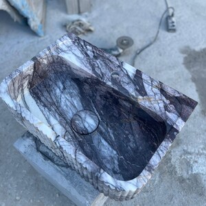 Elegant Bathroom Sink Wall Mount Marble Sink Marble Bathroom Sink Powder Room Sink Top Natural Stone Carrara Marble Sink Custom Vanity