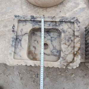 Calacatta Marble Double Sink Set – Hand-Carved, Wall-Mount or Countertop, Bamboo Design, Custom Stone Sink, Custom Marble Sink