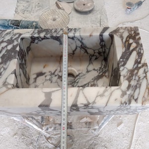 Elegant Bathroom Sink Wall Mount Marble Sink Marble Bathroom Sink Powder Room Sink Top Natural Stone Calacatta Marble Sink Custom Vanity