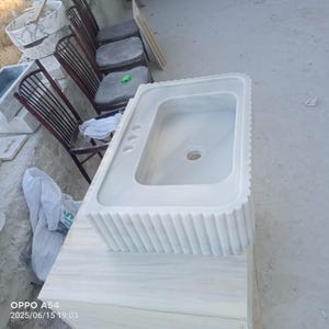 Elegant Bathroom Sink Wall Mount Marble Sink Marble Bathroom Sink Powder Room Sink Top Natural Stone Carrara Marble Sink Custom Vanity