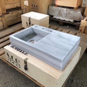 Luxury Lilac Marble Sink, Handcrafted for Bathrooms & Kitchens, Natural Stone Vanity, Unique Modern Design, Countertop - Wall Mount Options