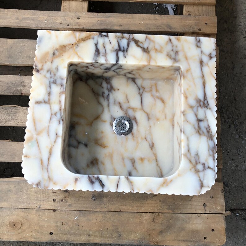 Calacatta Viola Marble Sink | Custom Order | Powder Room Sink | Wall Mounted Sink