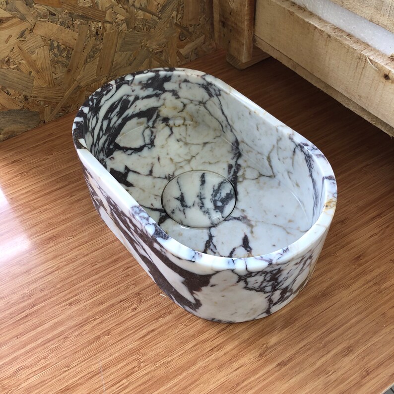 Elegant Bathroom Sink Wall Mount Marble Sink Marble Bathroom Sink Powder Room Sink Top Natural Stone Calacatta Marble Sink Custom Vanity