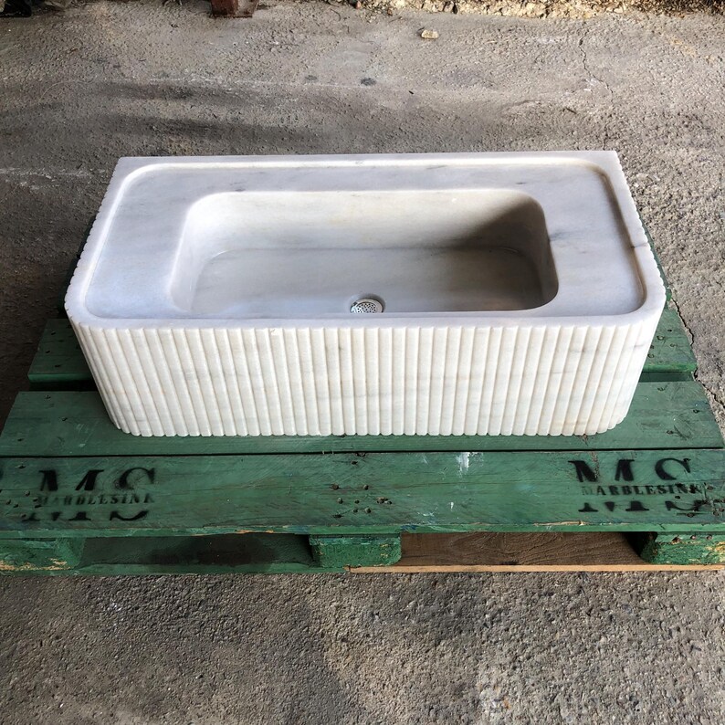 Elegant Bathroom Sink Wall Mount Marble Sink Marble Bathroom Sink Powder Room Sink Top Natural Stone Carrara Marble Sink Custom Vanity