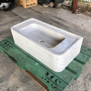 Elegant Bathroom Sink Wall Mount Marble Sink Marble Bathroom Sink Powder Room Sink Top Natural Stone Carrara Marble Sink Custom Vanity