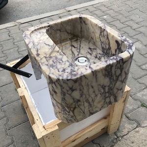 #MarbleSink #CalacattaViola #StoneSink #HandCarved #RoundCorner #WallSink #SpecialOrder #VanitySink #BathroomSink #KitchenSink #EtsySeller #HomeDecor #InteriorDesign