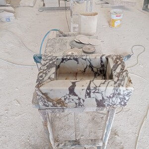 Elegant Bathroom Sink Wall Mount Marble Sink Marble Bathroom Sink Powder Room Sink Top Natural Stone Calacatta Marble Sink Custom Vanity