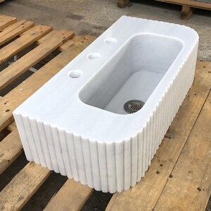 Bathroom Sink, 100% Genuine Stone Marble Sink , High-Quality Washbasin - Customizable Bathroom Vanity Sink for Real Interior Designers