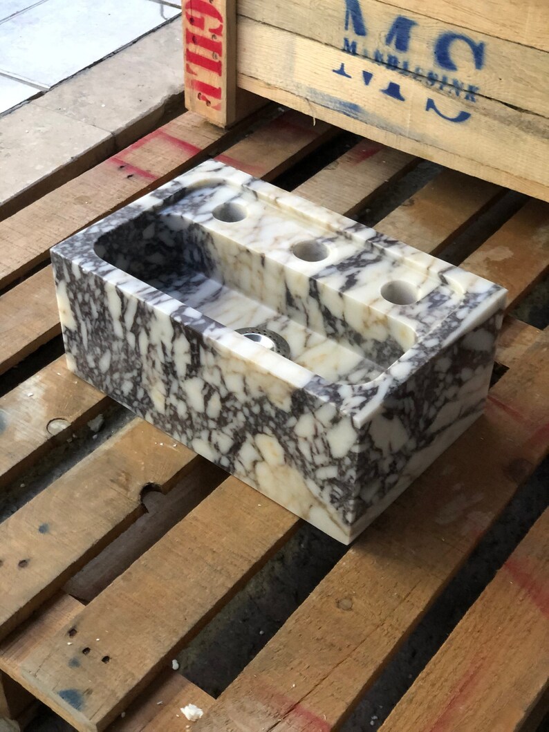 natural stone sink, rectangular sink, matte marble sink, farmhouse sink, calacatta viola sink, marble sink, stone sink, large sink, bathroom sink, large bathroom sink, small bathroom sink, white grey sink, white marble sink