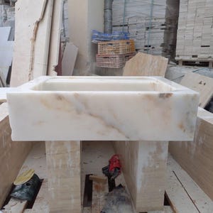 Elegant Bathroom Sink Wall Mount Marble Sink Marble Bathroom Sink Powder Room Sink Top Special Size Sink Calacatta Marble Sink Custom Vanity