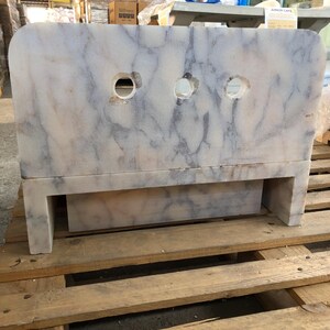 Calacatta Viola Marble Sink, Grooved Front, Hand Carved Sink, Marble Sink, Round Corner, Wall Sink, Special Order Sink, Bathroom Sink Vanity