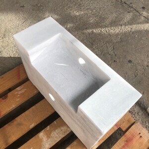 Gray Marble Sink Wall Mount Marble Sink Marble Bathroom Sink Powder Room Sink Custom Vanity Top Custom Marble Sink Bathroom Vanities