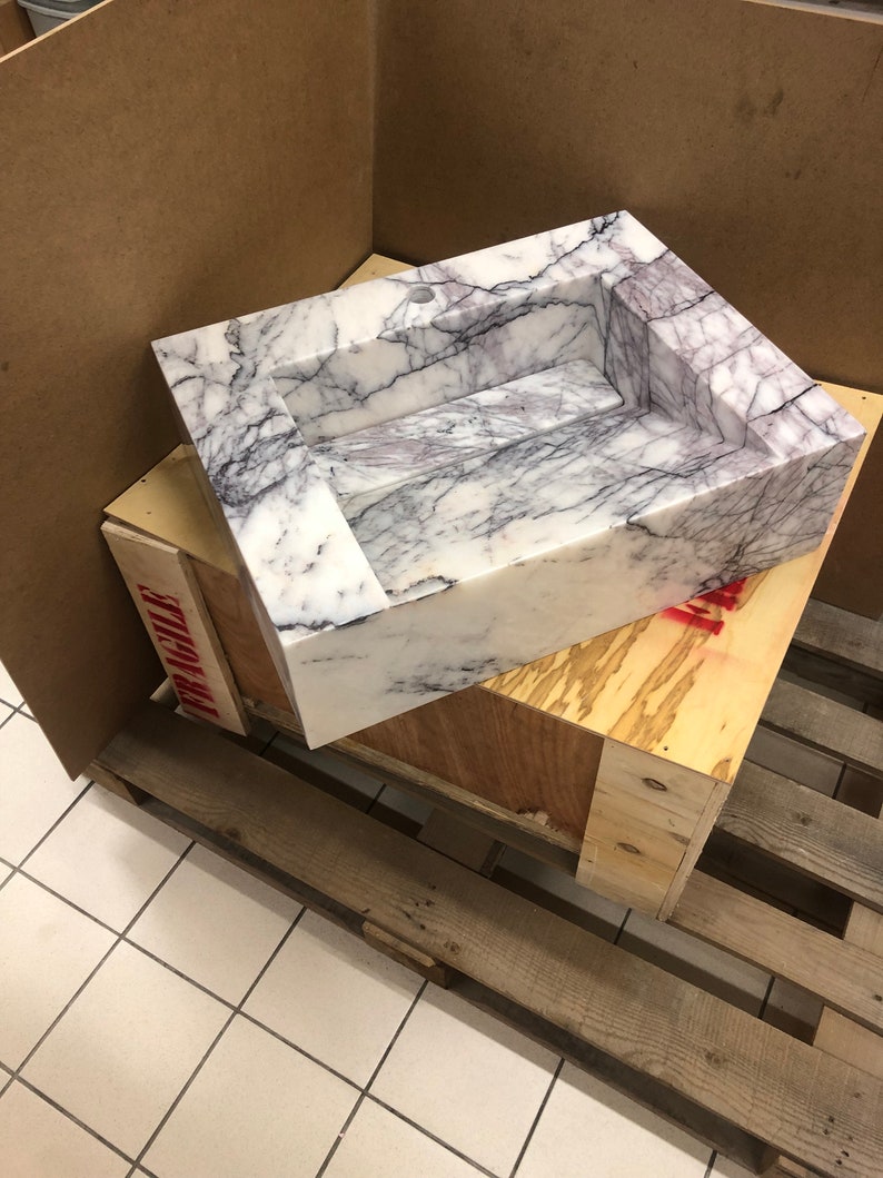 Elegant Bathroom Sink Wall Mount Marble Sink Marble Bathroom Sink Powder Room Sink Top Natural Stone Lilac Marble Sink Custom Vanity