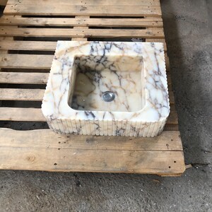 Calacatta Viola Marble Sink | Custom Order | Powder Room Sink | Wall Mounted Sink
