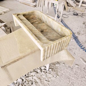 Custom Size Handcarved Calacatta Viola Marble Sink, Perfect for Bathroom Vanities or as a Vessel Sink, Luxurious Marble Sink Custom Vanity