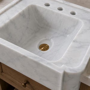 Luxury Carrara Marble Sink, Viola Premium Hand Carved Marble Wash Basin, Custom Size High Quality Bathroom Vanity