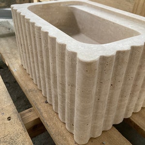 Elegant Bathroom Sink Wall Mount Marble Sink Marble Bathroom Sink Powder Room Sink Top Natural Stone Travertine Marble Sink Custom Vanity