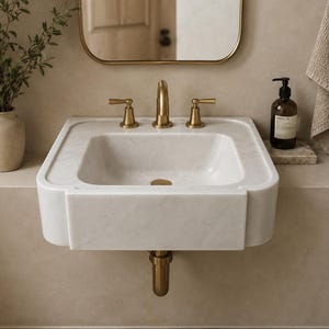 Luxury Carrara Marble Sink, Viola Premium Hand Carved Marble Wash Basin, Custom Size High Quality Bathroom Vanity