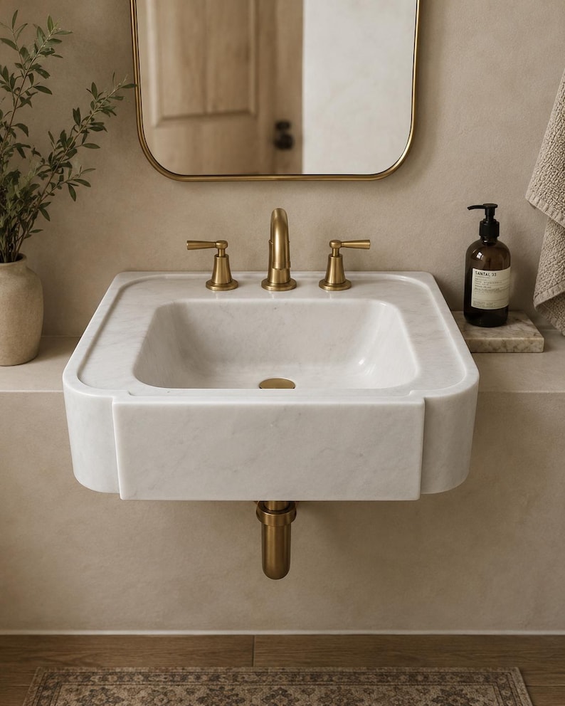 Luxury Carrara Marble Sink, Viola Premium Hand Carved Marble Wash Basin, Custom Size High Quality Bathroom Vanity