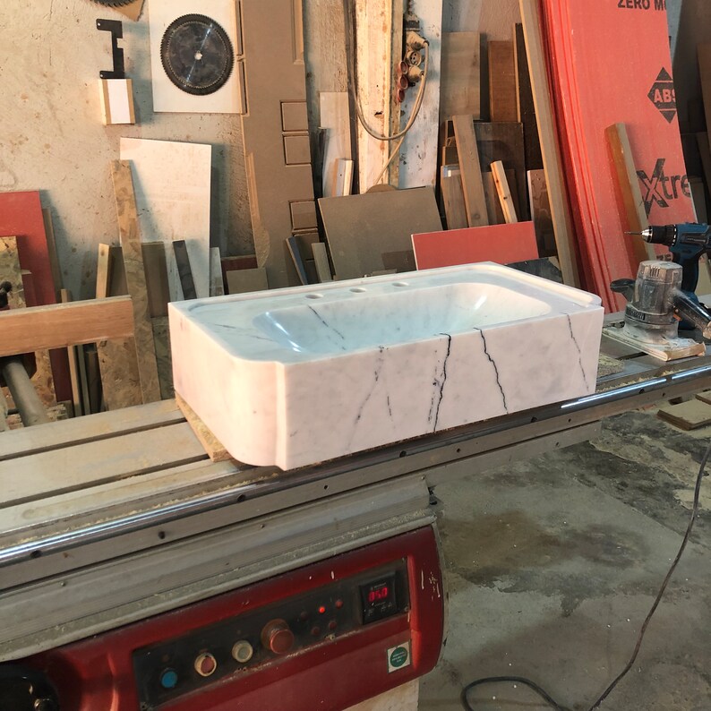 carrara marble sink,
wall mount sink,
floating vanity,
3 hole marble sink,
custom marble basin,
white stone sink,
modern bathroom sink,
handmade wall sink,
european marble sink,
natural stone vanity,
luxury wall basin,
minimalist sink,
artisan marble sink