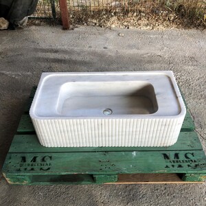 Elegant Bathroom Sink Wall Mount Marble Sink Marble Bathroom Sink Powder Room Sink Top Natural Stone Carrara Marble Sink Custom Vanity