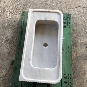 Elegant Bathroom Sink Wall Mount Marble Sink Marble Bathroom Sink Powder Room Sink Top Natural Stone Carrara Marble Sink Custom Vanity