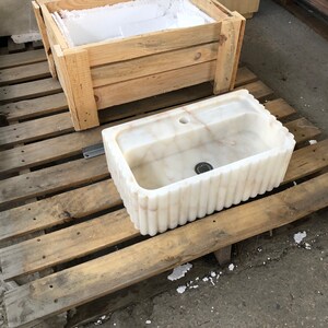 Elegant Bathroom Sink Wall Mount Marble Sink Marble Bathroom Sink Powder Room Sink Top Natural Stone Calacatta Marble Sink Custom Vanity