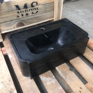 Black Marble Sink, Stone Sink, Hand Carved Sink, Marble Sink, Round Corner, Wall Sink, Special Order Sink, Sink Vanity