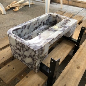 Calacatta Viola Marble Sink, Special Order Sink, Marble Sink Countertop, Marble Large Sink, Wall Sink, Powderroom Sink, Bathroom Sink