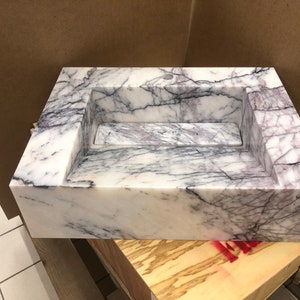 Elegant Bathroom Sink Wall Mount Marble Sink Marble Bathroom Sink Powder Room Sink Top Natural Stone Lilac Marble Sink Custom Vanity