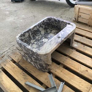 Elegant Bathroom Sink Wall Mount Marble Sink Marble Bathroom Sink Powder Room Sink Top Natural Stone Calacatta Marble Sink Custom Vanity Calacatta Viola Marble Sink: Handcrafted Wall Mount Bathroom Vanity Farmhause Sink
