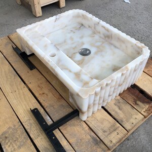 River Stone Vessel Sinks, Bathroom Art, Stone Sinks, Stone Sinks, Bathroom Sinks, Natural Sinks, Calacatta Sinks, Vanity Wash Basins Calacatta Marble Stone Sink Bathroom Vanity Modern Sink