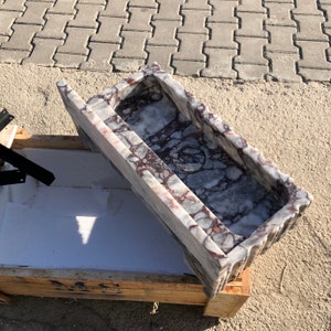 Calacatta Viola Marble Sink, Custom Order Sink, Powder Room Sink, Wall Mount Sink, Custom order Bathroom Vanity