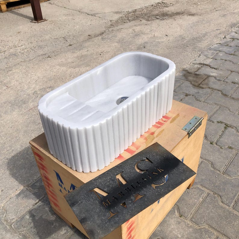 Elegant Bathroom Sink Wall Mount Marble Sink Marble Bathroom Sink Powder Room Sink Top Natural Stone Carrara Marble Sink Custom Vanity