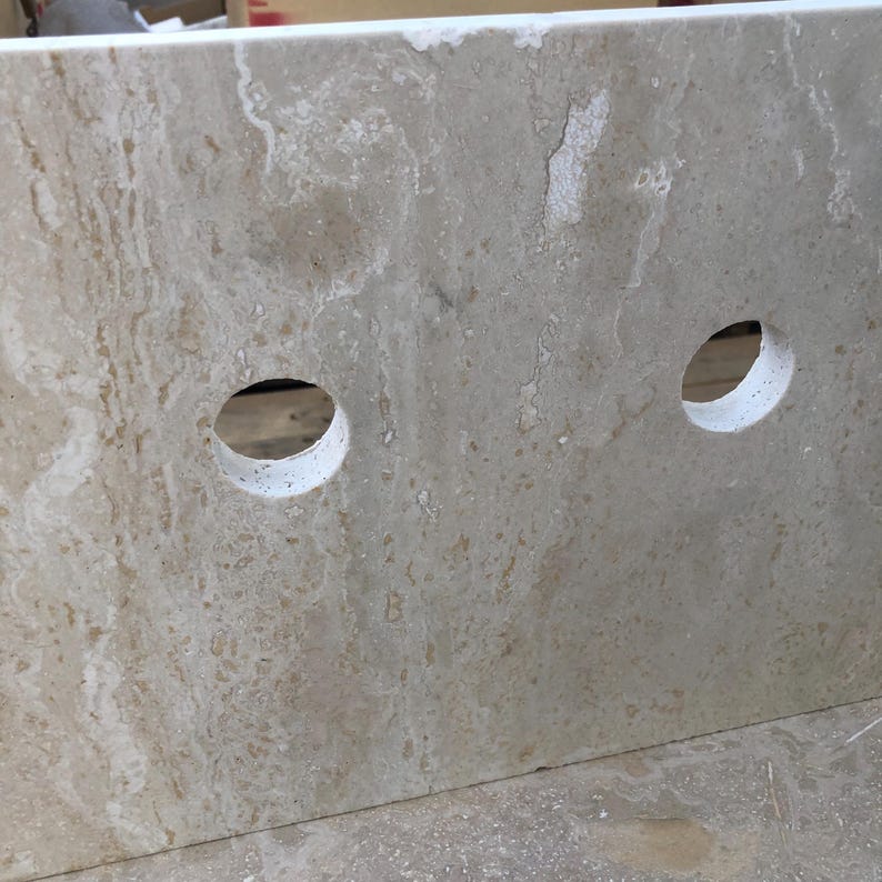 Ready To Ship - Luxury Travertine Marble Sink - Blast Cut Marble Sink - Hand Carved Travertine Bathroom Sink - Natural Edge Wash Basin
