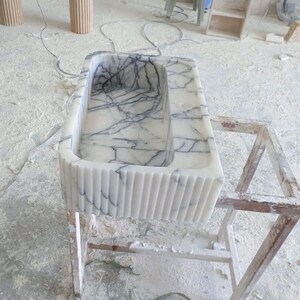 Lilac Marble Handmade Sink - Custom Wall-Mount Vessel Sink