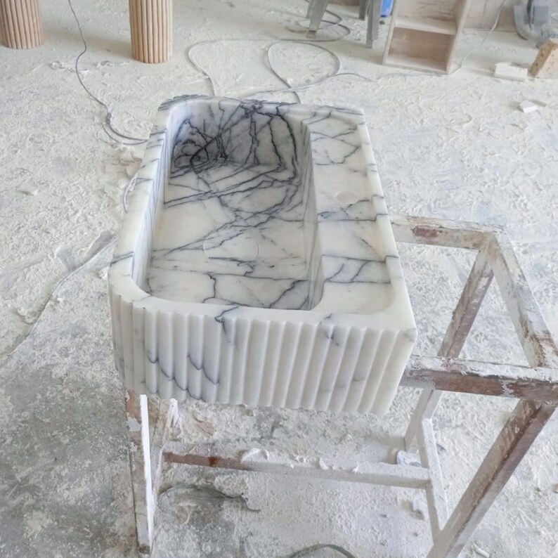 Lilac Marble Handmade Sink - Custom Wall-Mount Vessel Sink