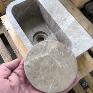 Custom Marble Sink Wall Mounted or Vanity Top Bathroom Sink Hand-Carved Natural Stone Powder Room Sink Emperador Marble  Custom Vanity