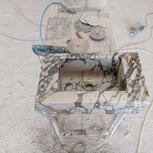 Elegant Bathroom Sink Wall Mount Marble Sink Marble Bathroom Sink Powder Room Sink Top Natural Stone Calacatta Marble Sink Custom Vanity